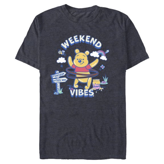 Disney Winnie the Pooh Weekend Vibes Pure Fun - Short Sleeve Blended T-Shirt for Adults - Customized-Navy Heather