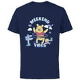 thumbnail image 1 of Disney Winnie the Pooh Weekend Vibes Pure Fun - Short Sleeve Cotton T-Shirt for Adults - Customized-Navy, 1 of 5