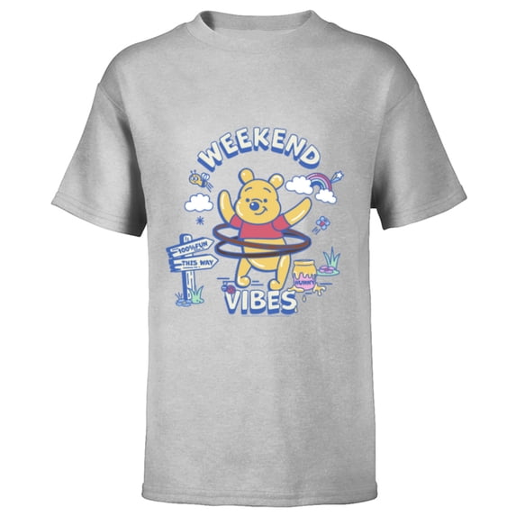 Disney Winnie the Pooh Weekend Vibes Pure Fun - Short Sleeve T-Shirt for Kids - Customized-Athletic Heather