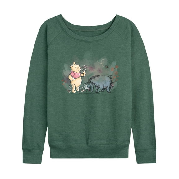 Disney - Winnie the Pooh - Winnie And Eeyore Field - Women's Lightweight French Terry Long Sleeve Shirt