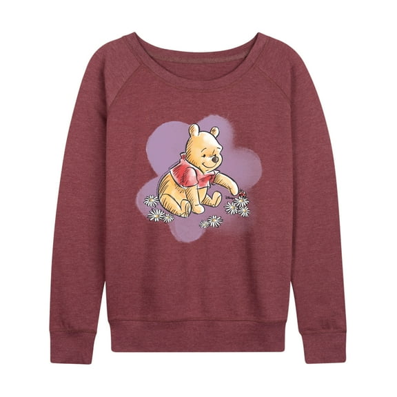 Disney - Winnie the Pooh - Winnie Floral - Women's Lightweight French Terry Long Sleeve Shirt
