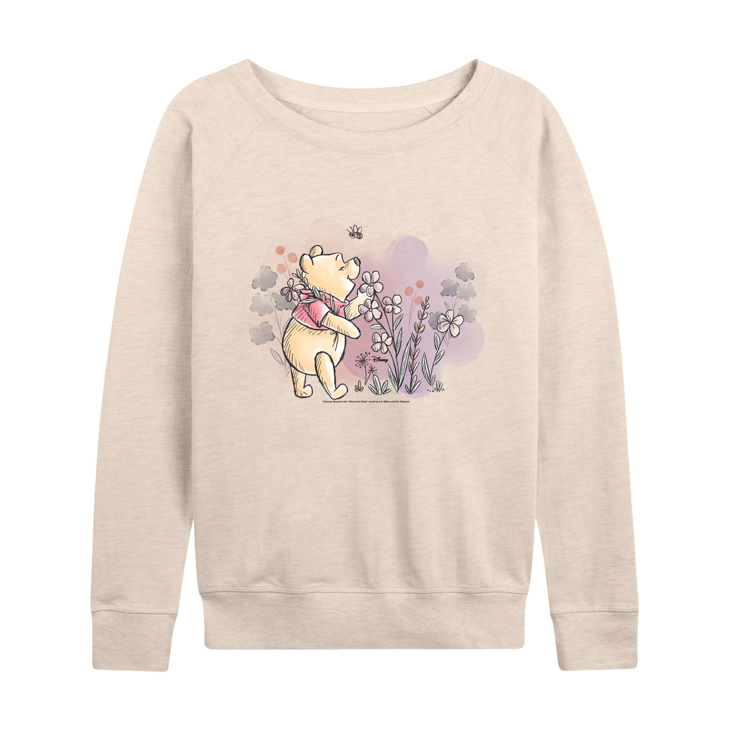 Disney - Winnie the Pooh - Winnie Smell The Flowers - Women's Lightweight French Terry Pullover