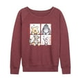 thumbnail image 1 of Winnie the Pooh - Character Grid Drawing - Women's Lightweight French Terry Long Sleeve Shirt, 1 of 4