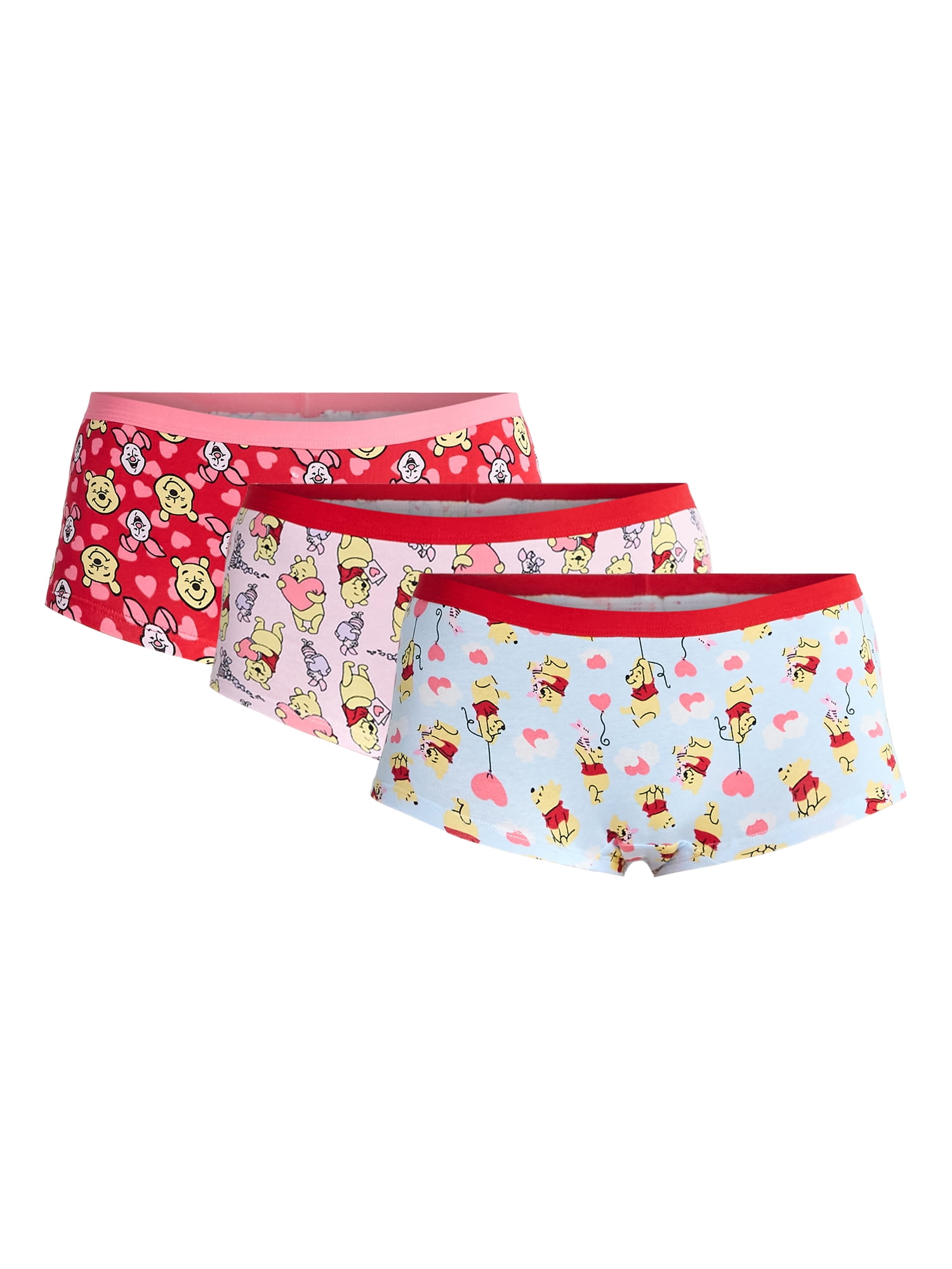 Disney Winnie the Pooh Women's Boyshort Panties, 3-Pack, Sizes S-XXL