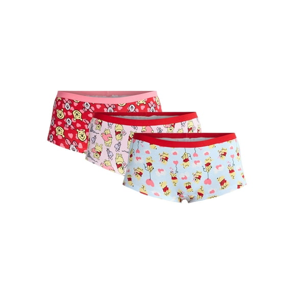 Disney Winnie the Pooh Women's Boyshort Panties, 3-Pack, Sizes S-XXL