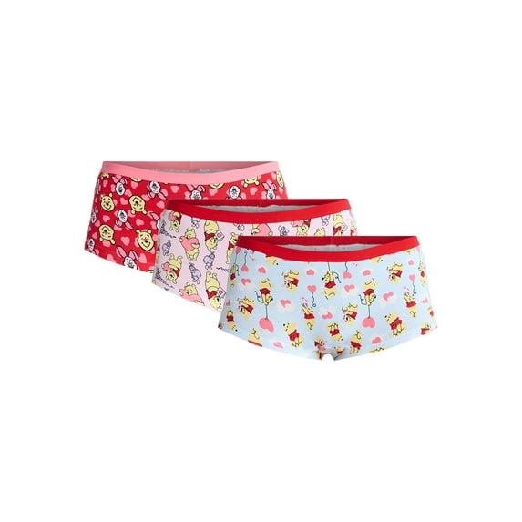 Disney Winnie the Pooh Women's Boyshort Panties, 3-Pack, Sizes S-XXL