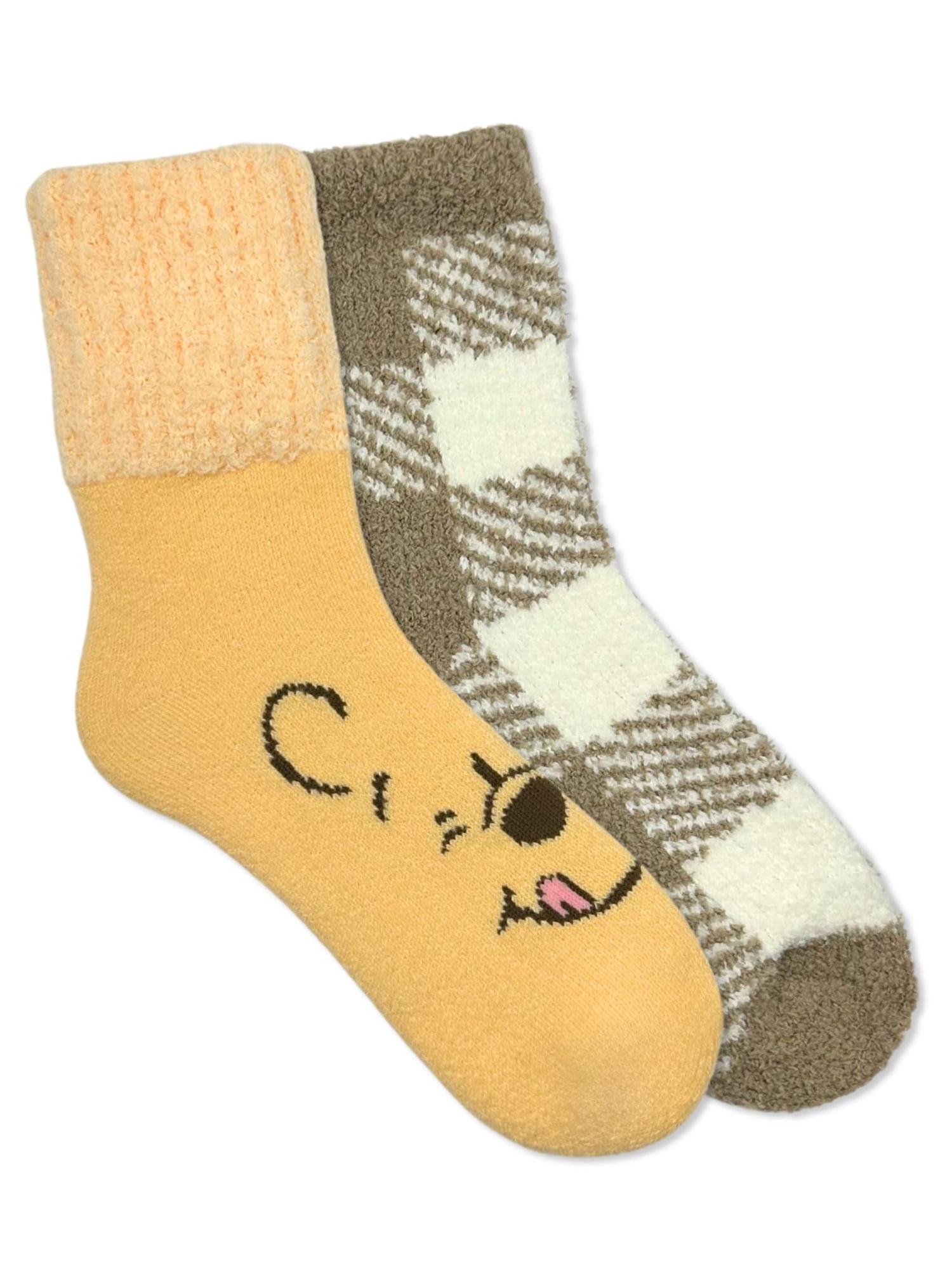 Disney Winnie the Pooh Women's Cozy Crew Socks, 2-Pack, Shoe Sizes 4-10