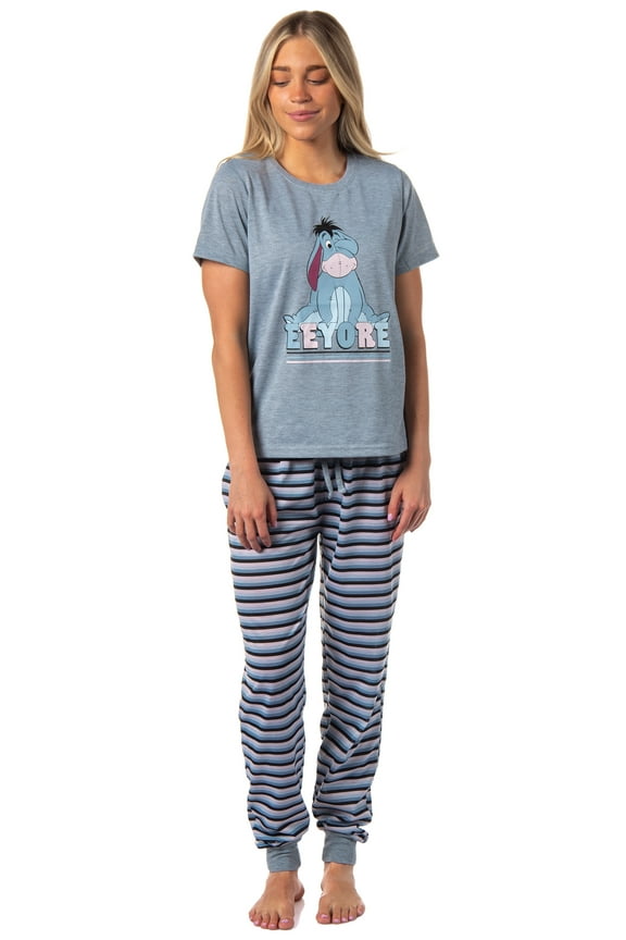 Disney Winnie-the-Pooh Women's Eeyore Character Jogger Sleep Pajama Set