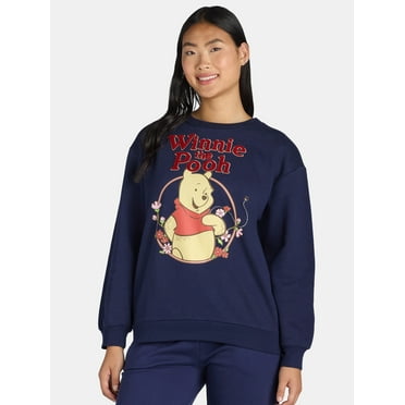 Disney Winnie the Pooh Women's Graphic Sweatshirt with Long Sleeves, Sizes XXS-XXL