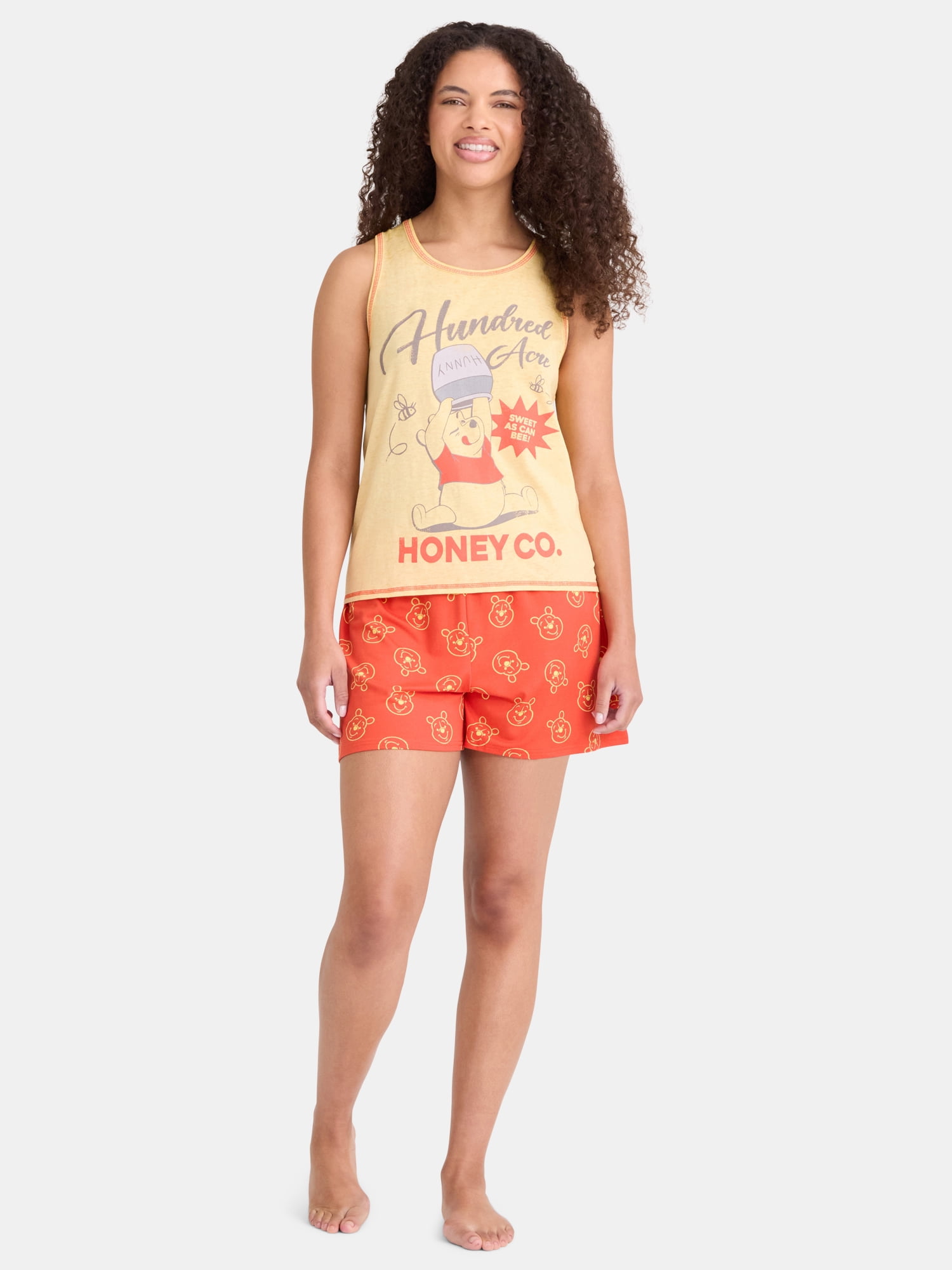 Disney Winnie the Pooh Women's Tank Top and Shorts Pajama Set, 2-Piece, Sizes XS-3X