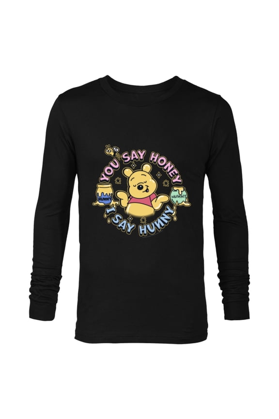 Winnie the Pooh You Say Honey, I Say Hunny Funny - Long Sleeve T-Shirt for Men - Customized-Black