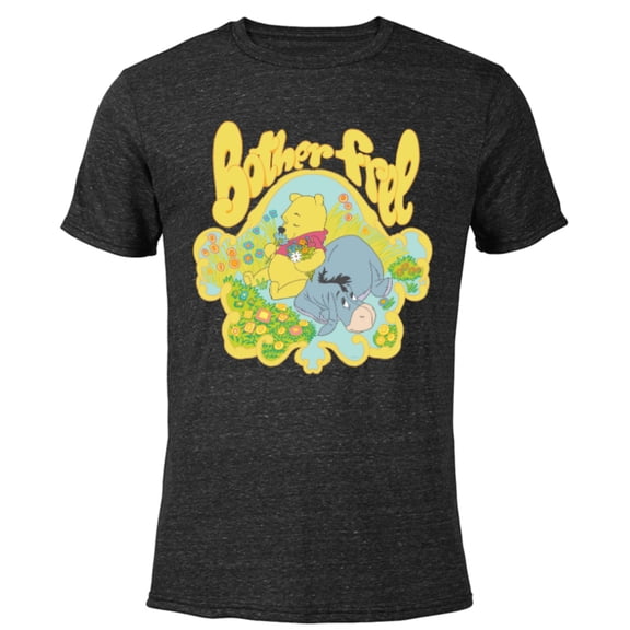 Disney Winnie the Pooh and Eeyore Bother Free - Short Sleeve Blended T-Shirt for Adults - Customized-Black