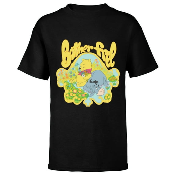 Disney Winnie the Pooh and Eeyore Bother Free - Short Sleeve T-Shirt for Kids - Customized-Black
