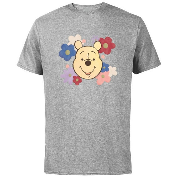 Disney Winnie the Pooh and Flowers Too - Short Sleeve Cotton T-Shirt for Adults - Customized-Athletic Heather