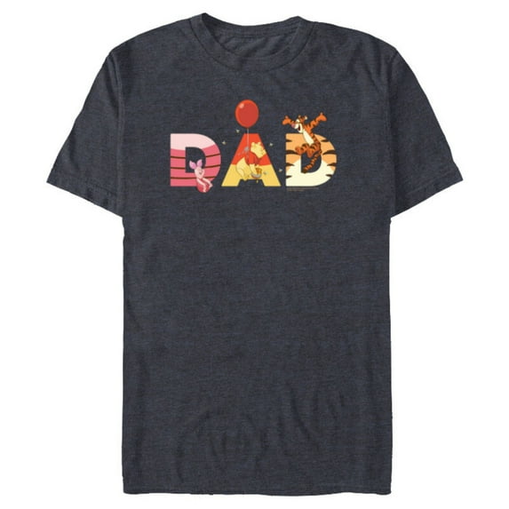 Disney Winnie the Pooh and Friends Dad Father’s Day Birthday - Short Sleeve Blended T-Shirt for Adults - Customized-Navy Heather