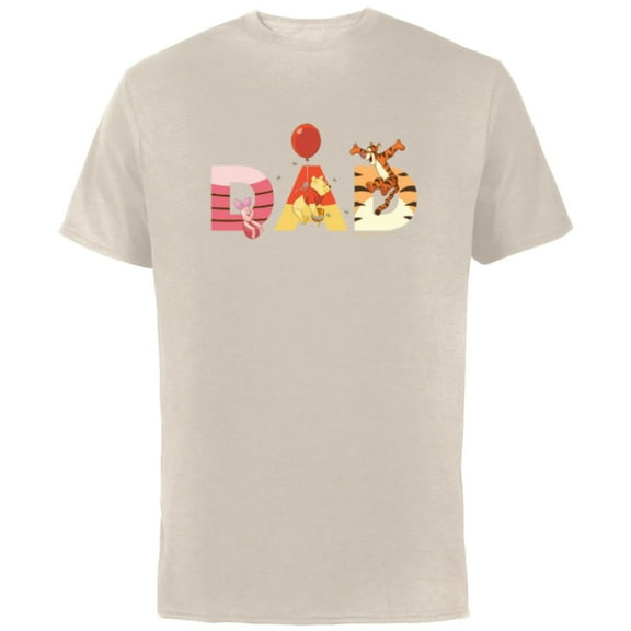 Disney Winnie the Pooh and Friends Dad Father’s Day Birthday - Short Sleeve Cotton T-Shirt for Adults - Customized-Natural