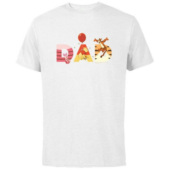 Disney Winnie the Pooh and Friends Dad Father’s Day Birthday - Short Sleeve Cotton T-Shirt for Adults - Customized-White
