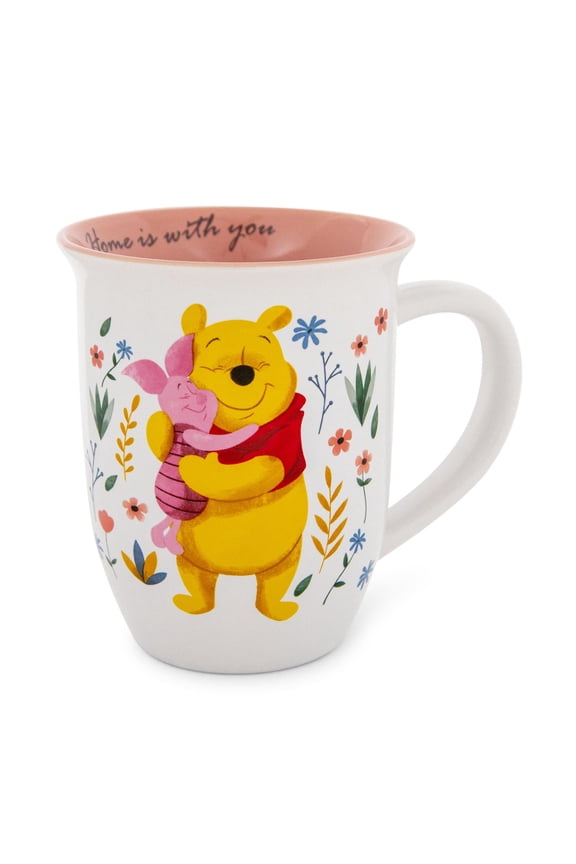 Winnie the Pooh and Piglet "Home Is With You" Wide Rim Ceramic Mug