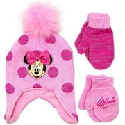 Winter Hat and Glove Set- for Toddlers/Little girls (Fits Age 2-7) Perfect Winter Accessory