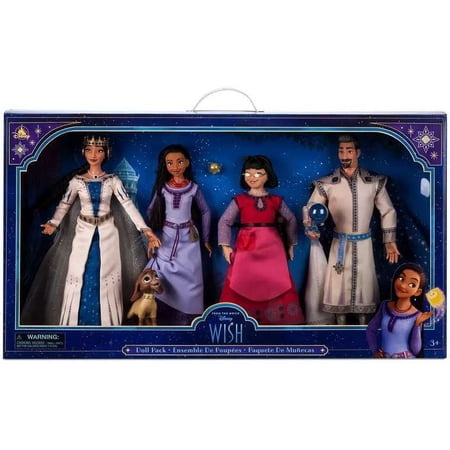 Disney Wish Asha, Amaya, Dahlia & King Magnifico (with Valentino) Doll 4-Pack