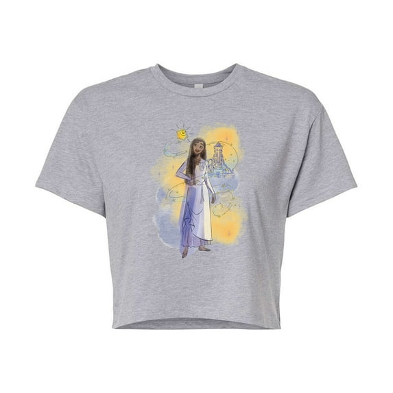 Disney Wish - Asha And Star - Juniors Cropped Cotton Blend T-Shirt