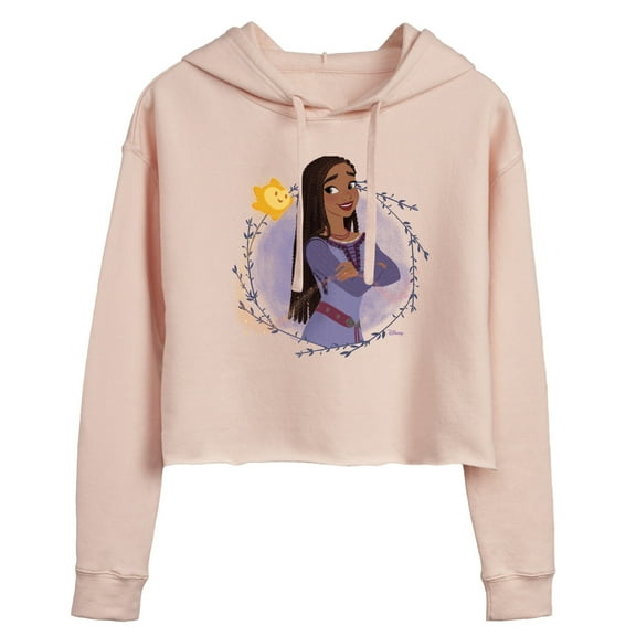 Disney Wish - Asha And Star - Juniors Cropped Pullover Hoodie