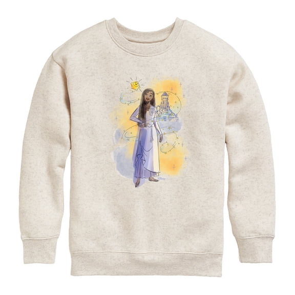 Disney Wish - Asha And Star - Toddler & Youth Crewneck Fleece Sweatshirt