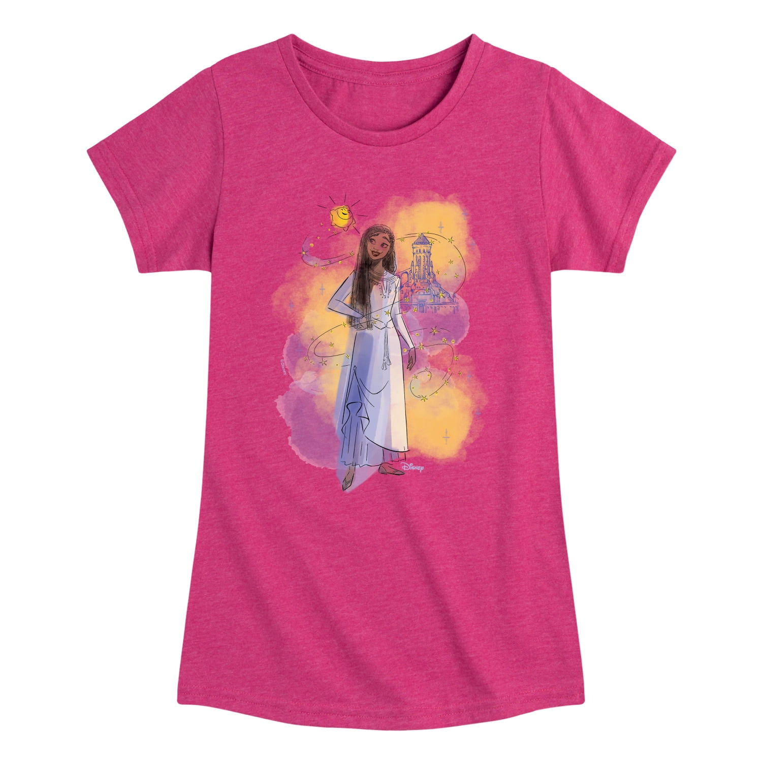 Disney Wish - Asha And Star - Toddler & Youth Girls Short Sleeve ...