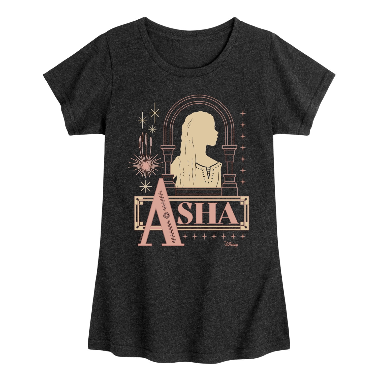 Asha Graphics Disney Wish - Asha Badge - Toddler & Youth Girls Short Sleeve Graphic T ...