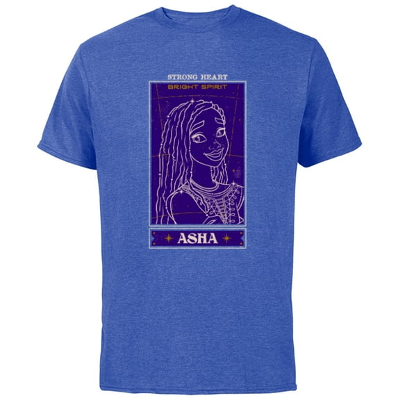 Disney Wish Asha Constellation Strong Heart Bright Spirit - Short Sleeve Cotton T-Shirt for Adults - Customized-Royal Heather