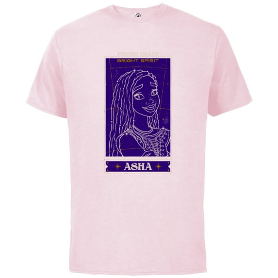 Disney Wish Asha Constellation Strong Heart Bright Spirit - Short Sleeve Cotton T-Shirt for Adults - Customized-Soft Pink