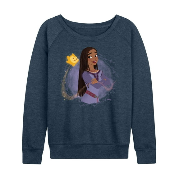 Disney Wish - Asha & Her Star - Women's Lightweight French Terry Long Sleeve Shirt