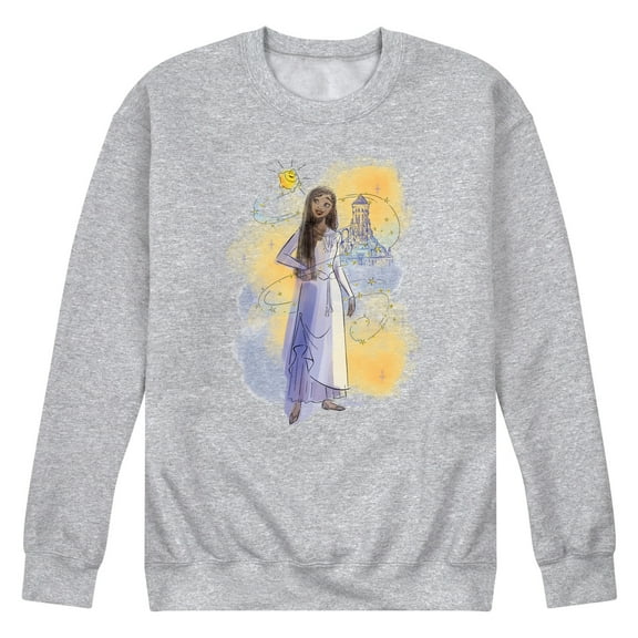 Disney Wish - Asha Sketch In The Beginning - Men's Crew Neck Fleece Pullover