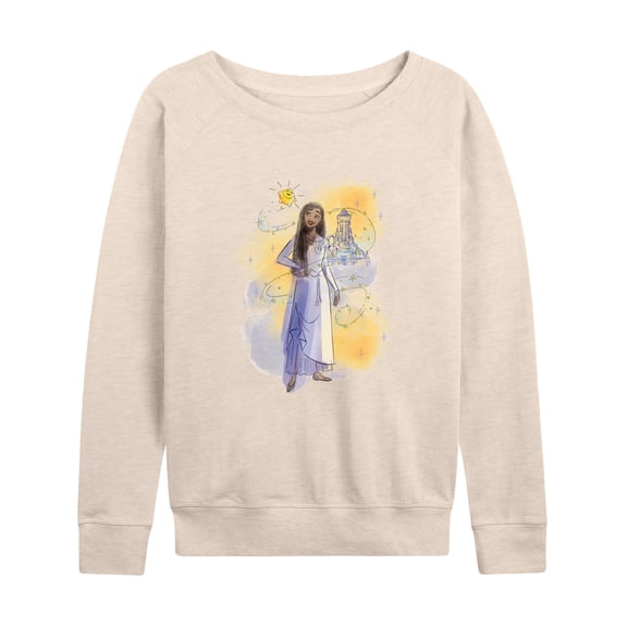 Disney Wish - Asha Sketch In The Beginning - Women's Lightweight French Terry Long Sleeve Shirt