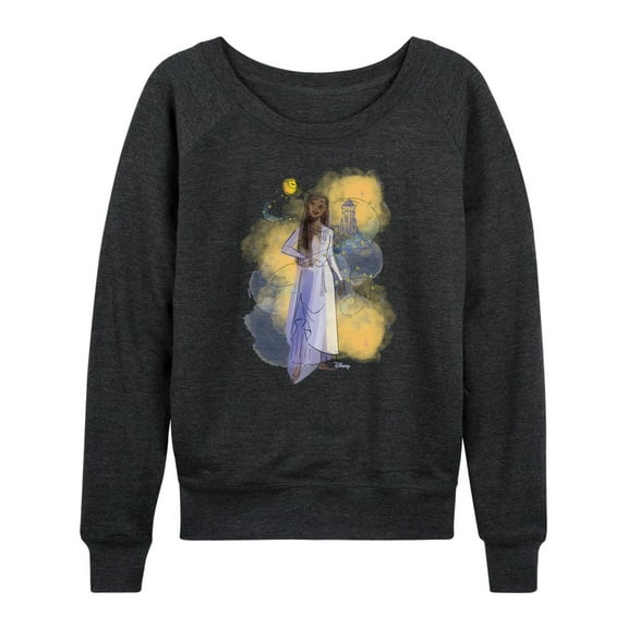 Disney Wish - Asha Sketch In The Beginning - Women's Lightweight French Terry Long Sleeve Shirt