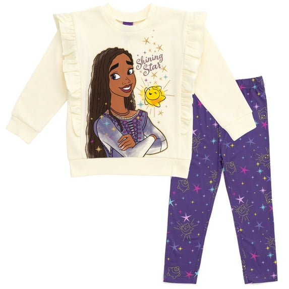 Disney Wish Asha Star Little Girls Fleece Sweatshirt and Pants Set