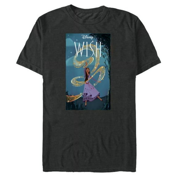 Disney Wish Asha Starry Swirl Rosas Night and Movie Logo - Short Sleeve Blended T-Shirt for Adults - Customized-Dark Heather