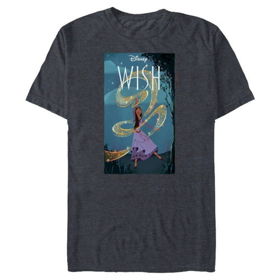Disney Wish Asha Starry Swirl Rosas Night and Movie Logo - Short Sleeve Blended T-Shirt for Adults - Customized-Navy Heather