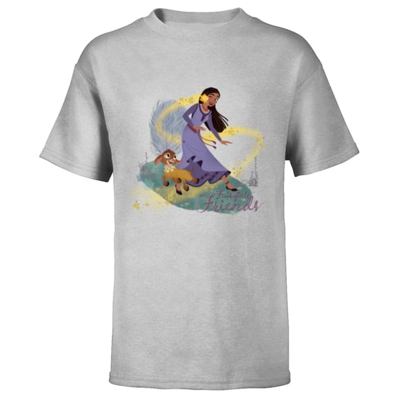 Disney Wish Asha Valentino and Star Fairytale Friends - Short Sleeve T-Shirt for Kids - Customized-Athletic Heather