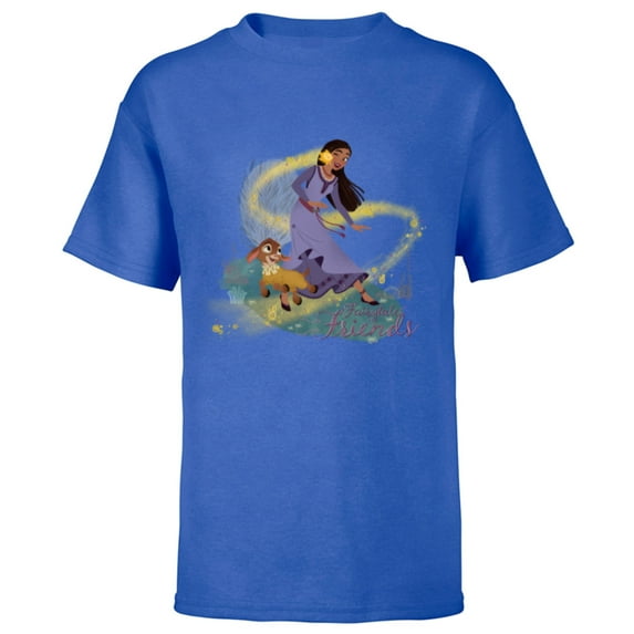Disney Wish Asha Valentino and Star Fairytale Friends - Short Sleeve T-Shirt for Kids - Customized-Royal