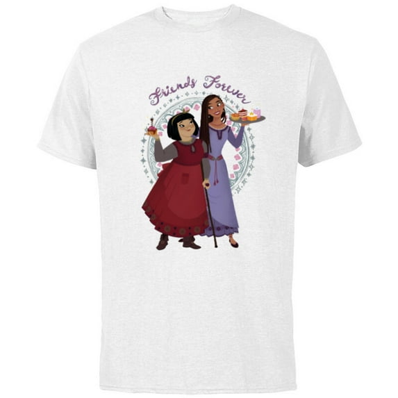 Disney Wish Asha and Dahlia Baked Treats Friends Forever - Short Sleeve Cotton T-Shirt for Adults - Customized-White