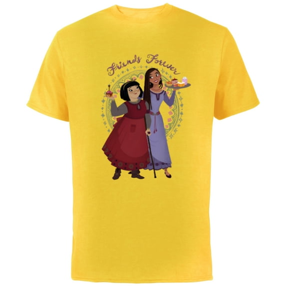 Disney Wish Asha and Dahlia Baked Treats Friends Forever - Short Sleeve Cotton T-Shirt for Adults - Customized-Yellow
