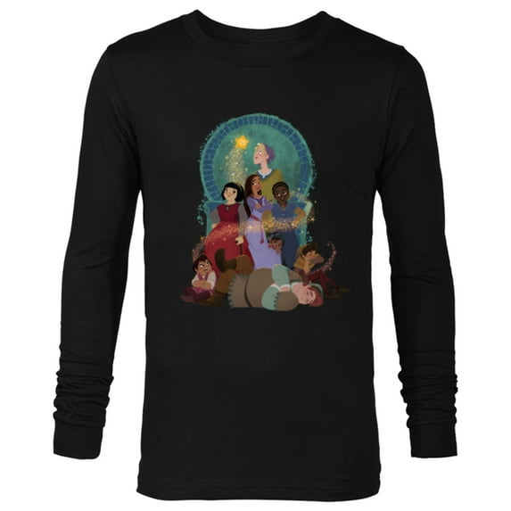 Disney Wish Asha and Her Friends with Star - Long Sleeve T-Shirt for Men - Customized-Black