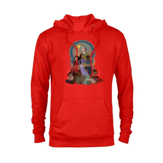 Disney Wish Asha and Her Friends with Star - Pullover Hoodie for Adults - Customized-Red