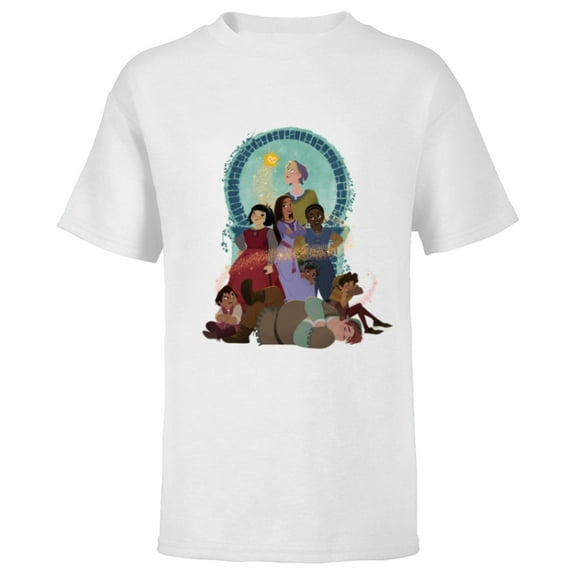 Disney Wish Asha and Her Friends with Star - Short Sleeve T-Shirt for Kids - Customized-White