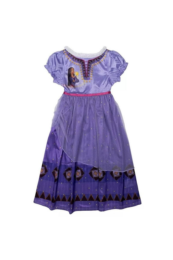 Wish Asha and Magic Wishing Star Girl's Purple Satin Nightgown (Size 4)