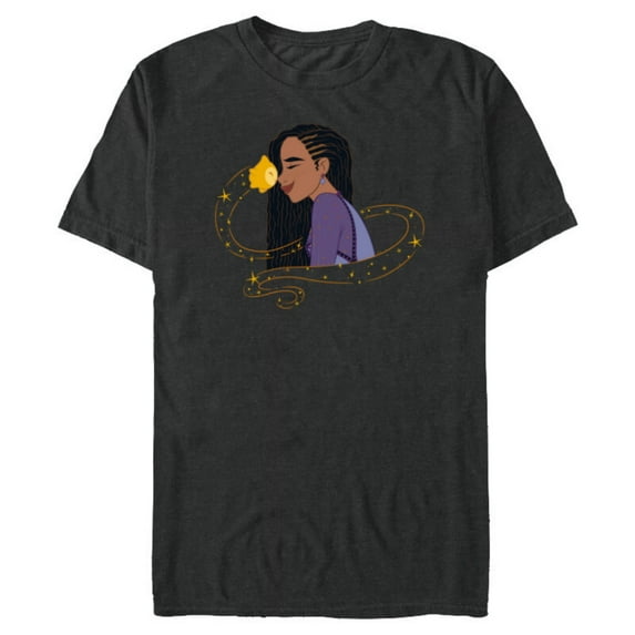 Disney Wish Asha and Star Nose to Nose Cute - Short Sleeve Blended T-Shirt for Adults - Customized-Dark Heather