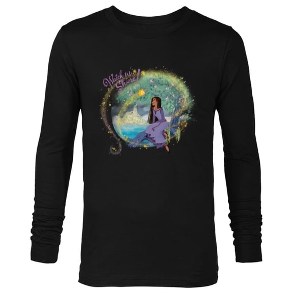 Disney Wish Asha and Star Rosas Castle Watch Us Shine - Long Sleeve T-Shirt for Men - Customized-Black