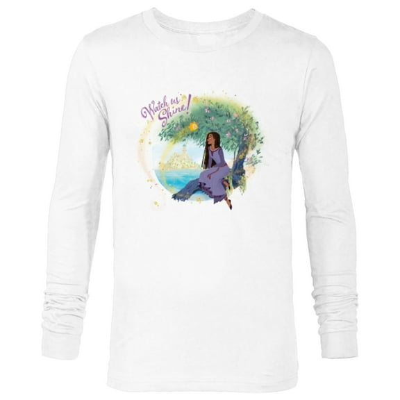 Disney Wish Asha and Star Rosas Castle Watch Us Shine - Long Sleeve T-Shirt for Men - Customized-White