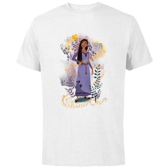Disney Wish Asha and Star Shine On - Short Sleeve Cotton T-Shirt for Adults - Customized-White